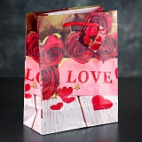 Пакет ламинированный "Розы любви", 12х15х5 см