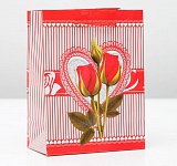 Пакет ламинированный "Тюльпаны", 12х15х5 см