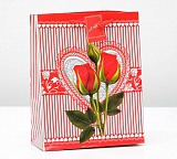 Пакет ламинированный "Тюльпаны", 18х23х8,5 см